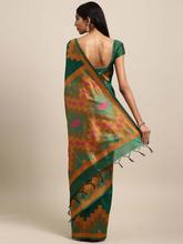 Stylee Lifestyle Green Ikkat Silk Jacquard Saree-2146