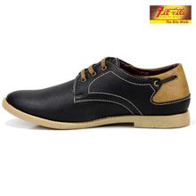 FITRITE Leather Lace Up Casual Shoes For Men- Black/Brown