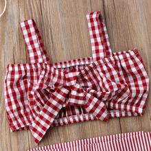 Toddler Kids Baby Girl Clothes Set Summer Sleeveless Plaid