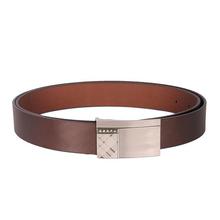 Brown Solid Formal Leather Buckle Belt For Men-LPBE-015