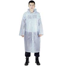 Polka Blue Print Transparent Raincoat