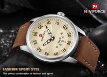 NAVIFORCE  Nf9124 Leather Waterproof Date Day Display Quartz Watch