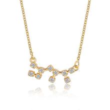 Gold Toned Scorpio Twelve Constellation Patterned Zodiac Sign Necklace For Women