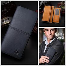 Dark Blue Bifold Card Holder Long Wallet For Men