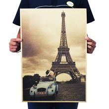 Paris Eiffel Tower Love Couple Wall Decal Home Decor Poster