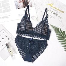Queenral Sexy Lace Bra And Panty Set Front Closure