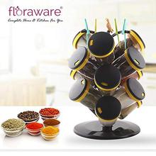 Floraware Plastic Revolving Spice Rack Set, 15-Pieces