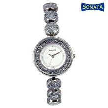 8136SM03 White Dial Analog Watch for Women