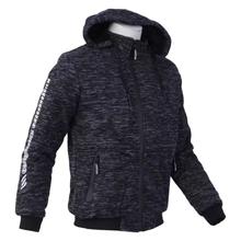 Dark Grey Front Chain Hooded Inner Fur Jacket For Men