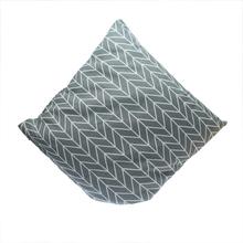Stripe Print Linen Pillow (Grey)