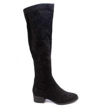 Black Zippered Knee Length Boots For Women - ZX81168040