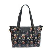 Black Teddy Printed Handbag For Women