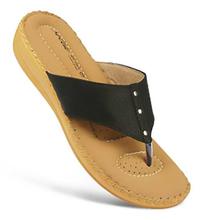 Black  T-Strap Sandals For Women-7512