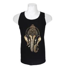 Shangrila Pack Of Four 'Ganesh' Printed Tank Top For Men - Black/Grey/White/Navy