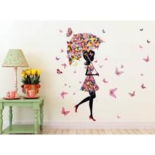 Girl with Umbrella Wall Sticker