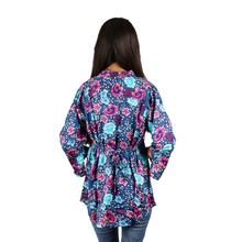 Blue Printed Rayon Top For Women