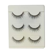 Black Handmade Natural Eyelashes For Women Set - 3 Pairs (3D-59)