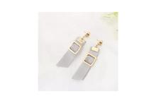 Gold Toned Korean Style Asymmetrical Ribbon Earrings