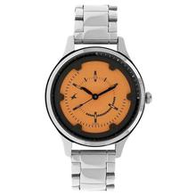 6138SM02 Orange Dial Casual Analog Watch For Women- (Silver)