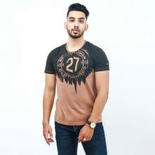 Being Human Beige Round Neck 27 Printed T-Shirt For Men