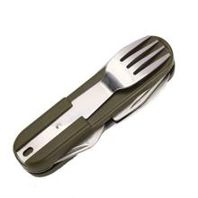 Stainless Steel Multi-function Pocket Knife Fork Spoon Diner Set Multifunction Camping Hunting Tableware Tool