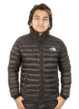 Men's Blue Black Quilted Windproof Jacket