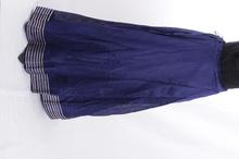 Navy Blue Solid Bordered Design Skirt For Women by Paislei