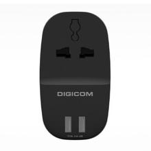 DIGICOM Power Adapter 1 Universal Socket With 2 USB Charging Ports (DG-T12U)