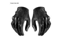 Hifashion-Durable Leather Motorbike Hand Gloves With Knuckle Protection Touchscreen-Black