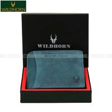 WildHorn Nepal® RFID Protected 100% Men Leather Wallet (Blue Hunter)