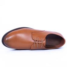 Caliber Shoes Leather Tan Brown Lace Up Formal Shoes For Men - ( K518L)