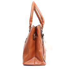 PU Leather Brown Color Casual Fashionable Ladies Shoulder & Hand Bag