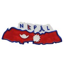 White/Red Nepal Design Fridge Magnet