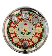 Shubh Labh Meenakari Pooja Thali Set - Ganpati