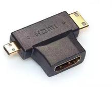 3 in 1 HDMI Female to Mini HDMI Male + Micro HDMI Male Adapter