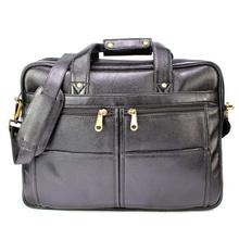 Human Fit Leather Laptop Messenger Bag For Men- Black (1163)