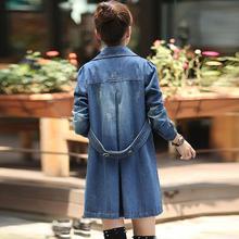 Women’s mid length denim trench coat