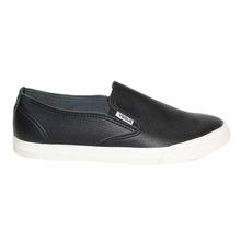 Black Textured Casual Slip-On Shoes For Women