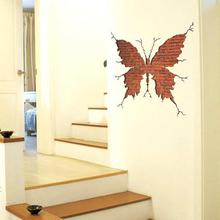 Butterfly Shape Broken Wall Brick Removable Home Room Decorative Wall Sticker