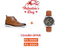 Valentine Combo Offer Gift For Him ( Men Boots + Watch)