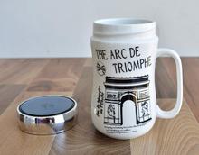Ceramic Coffee Mugs with Mirror Lid, Travel Mugs- 400 ml