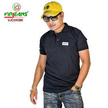 Virjeans Black Polo Neck T-shirt for Men (VJC 690)