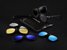 Unisex Polarised 5-in-1 Magnetic Clip on Sunglasses