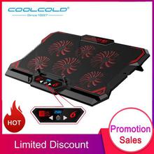 COOLCOLD 17inch Gaming Laptop Cooler Six Fan Led Screen Two USB Port 2600RPM Laptop Cooling Pad Notebook Stand for Laptop