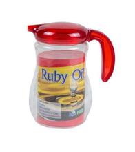 Transparent/Red Ruby Plastic Oil Dispenser-750 ml