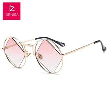 DENISA Retro Round Sunglasses Women Men Fashion Steampunk