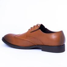 Caliber Shoes Leather Coffee Lace Up Formal Shoes For Men (514L)