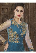Stylee Lifestyle Blue Color Printed Gown-1563