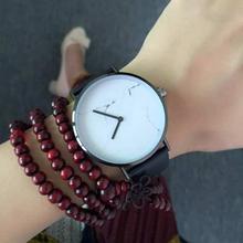 Marble Patter Watch PU Leather Strap (WHITE DIAL) Free Gift For Women