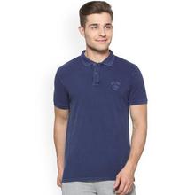 Solly Jeans Co. Men Navy Blue Solid Polo Collar T-shirt